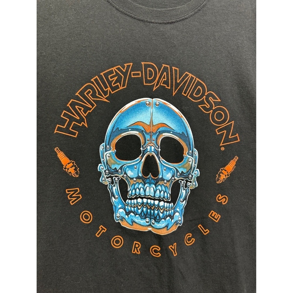 Harley Davidson Motorcycles Skull Graphic T Shirt Black XXL Short Sleeve